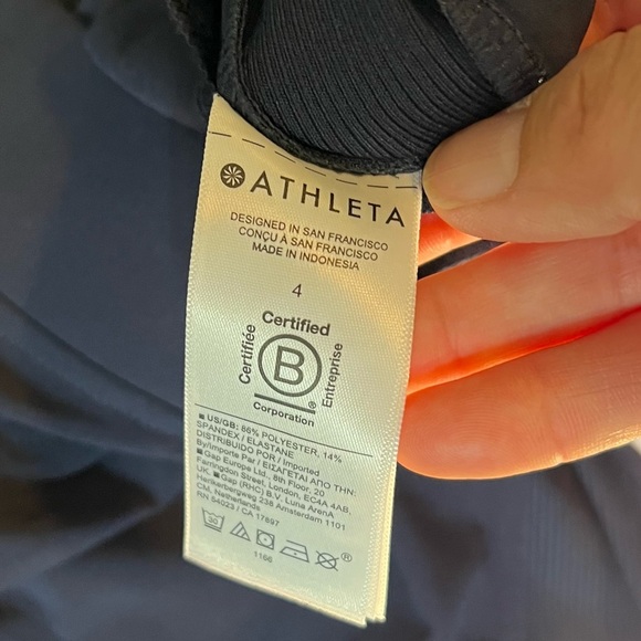 2 Athleta Pants Adult 4 Blue and Black Brooklyn Ankle Pant Tapered Womens - Picture 9 of 9